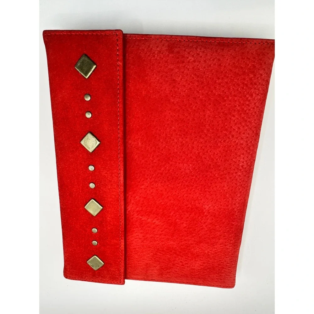 Genuine Red Suede Designer Journal Studded Magnetic Snap 368 Ruled Pages PSJ-01